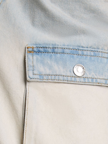 Bershka Wide leg Cargo jeans in Blue