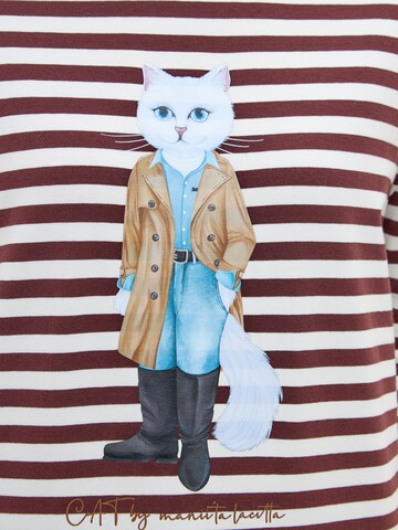 Cat e Lolette Shirt 'Cat in Trench' in Brown