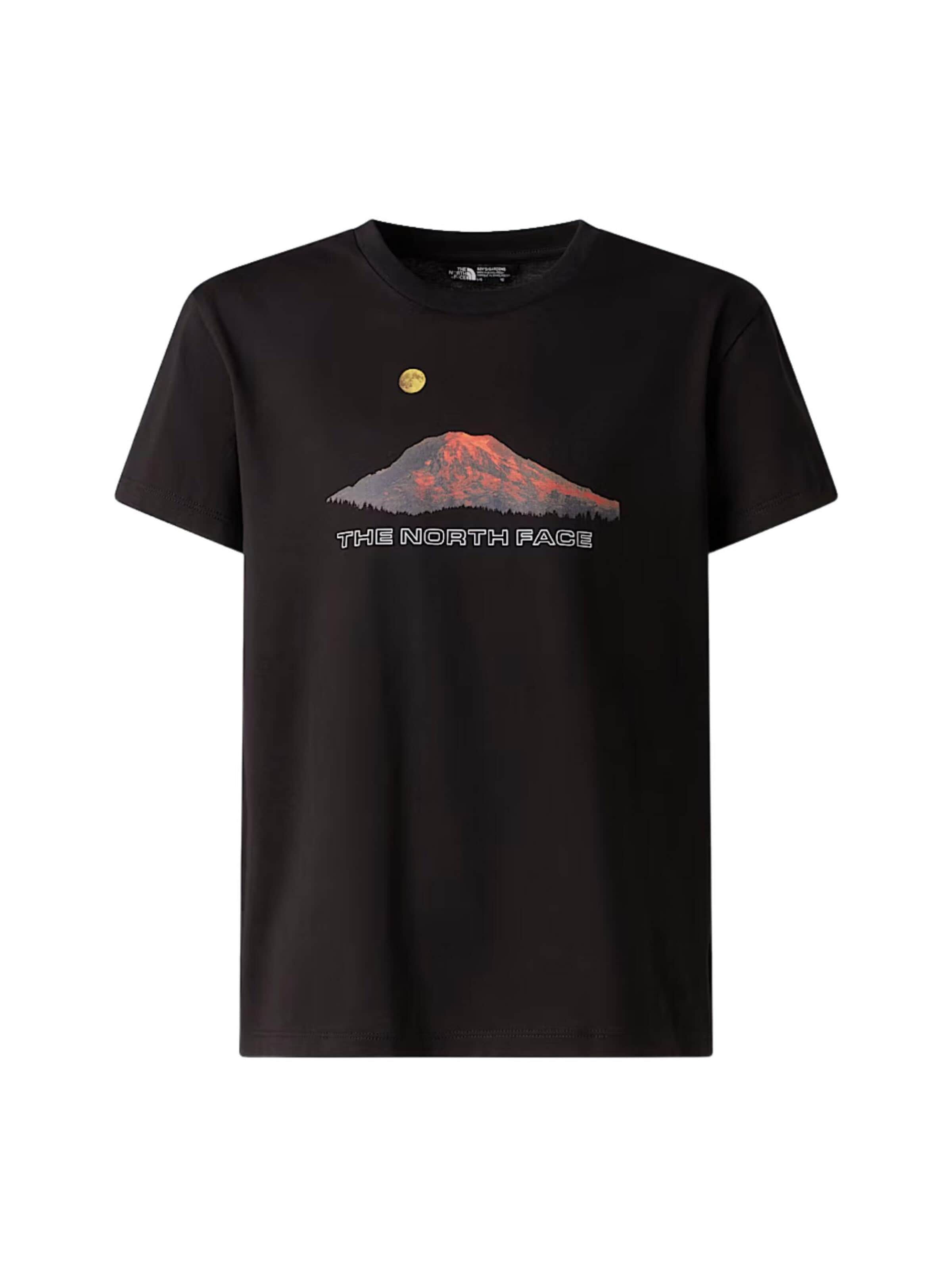 THE NORTH FACE T-shirt 'THE NORTH FACE kids B MOUNTAIN NIGHT SS TEE T-SHIRT' i svart: framsida