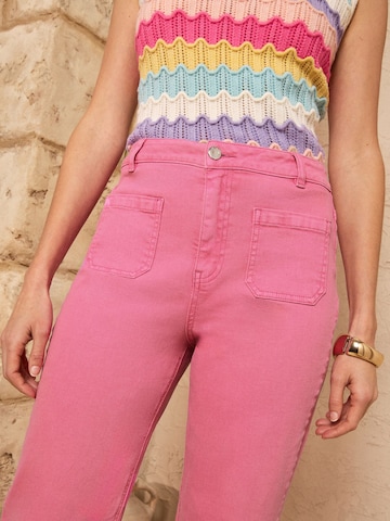 Loosefit Jean love & roses en rose