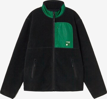 Thinking MU Fleece jas 'Lewis' in Zwart: voorkant