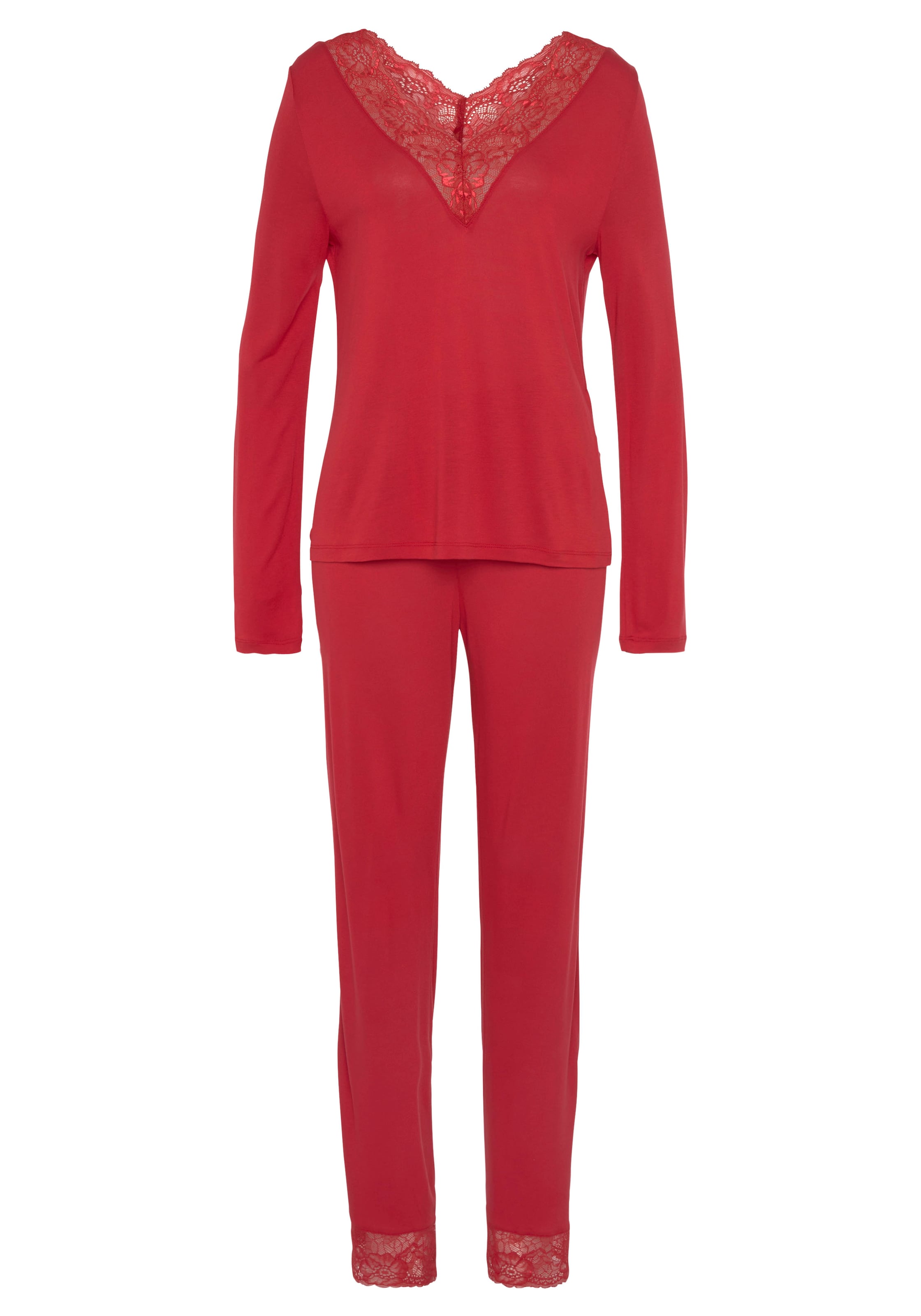LASCANA Pajama in Red: front