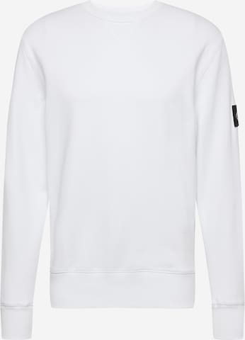 Sweat-shirt Calvin Klein Jeans en blanc : devant