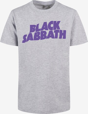 F4NT4STIC Shirt 'Black Sabbath Wavy Logo Black' in Grijs: voorkant