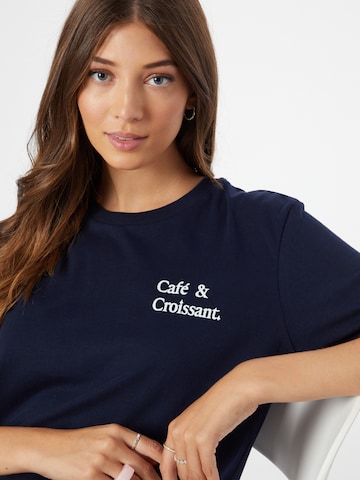 T-shirt 'Café & Croissant' Les Petits Basics en bleu