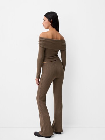 Bershka Flared Pants in Brown