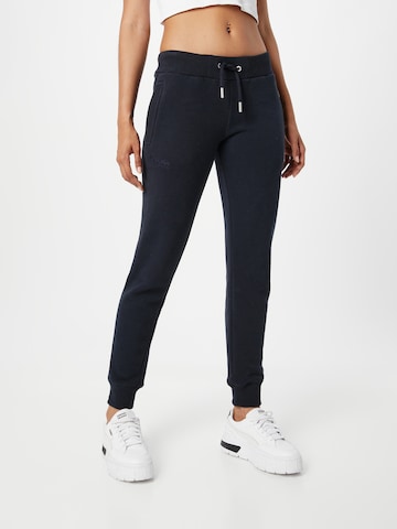 Superdry Tapered Pants in Blue: front