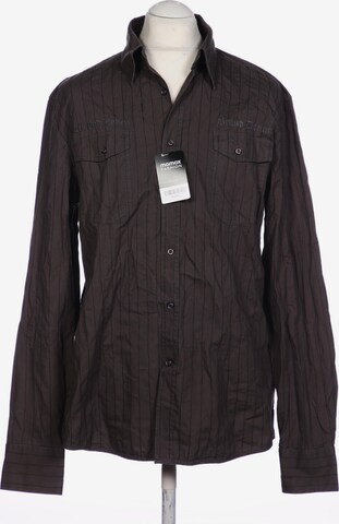 JACK & JONES Button Up Shirt in XL in Grey: front