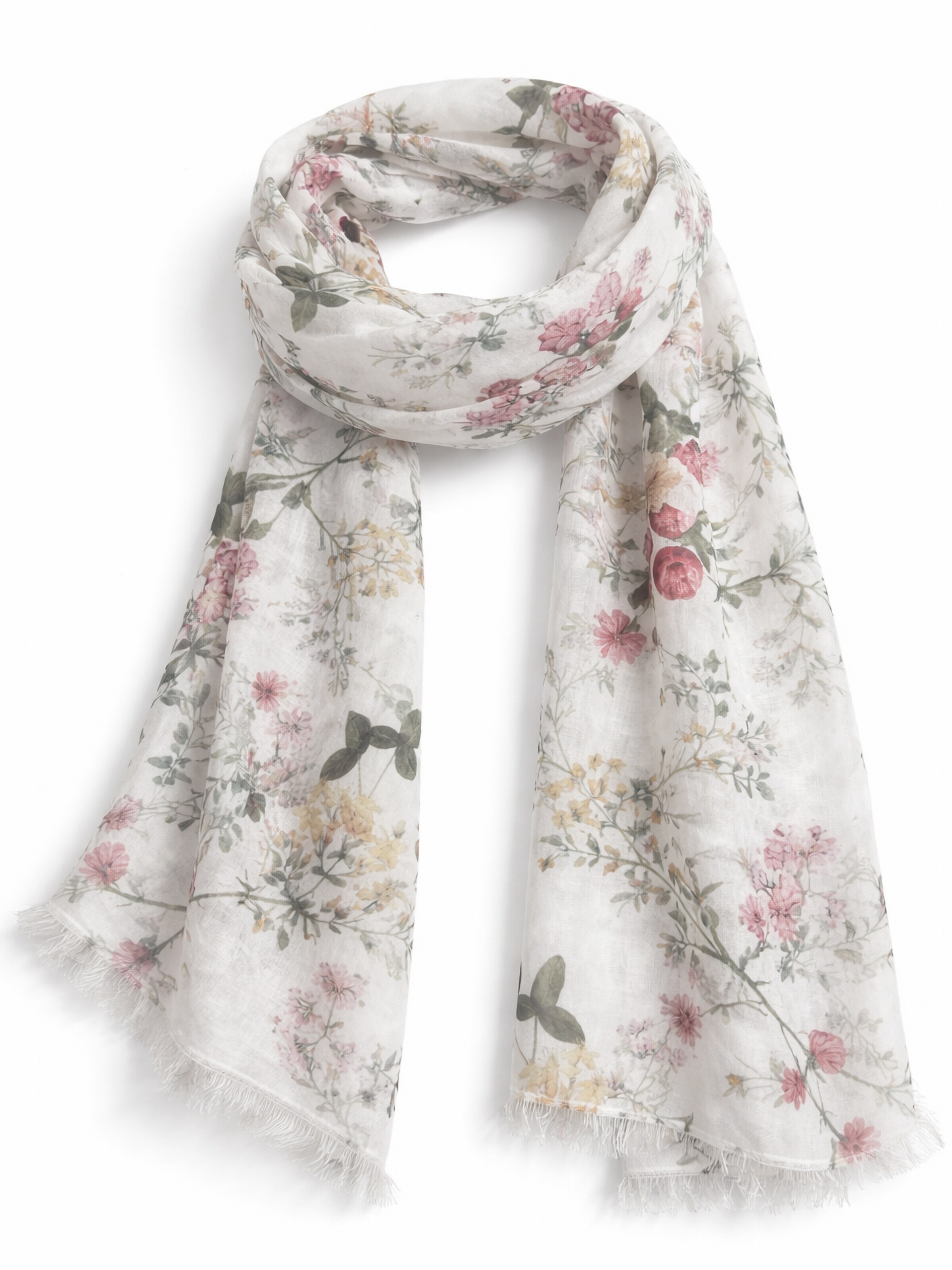 COLLEZIONE ALESSANDRO Scarf 'Flora' in White: front