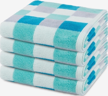ROSS Towel 'Cashmere feeling Karo' in Blue: front