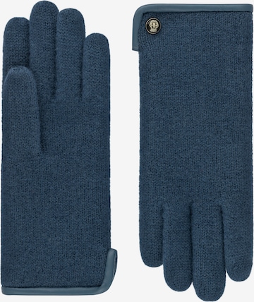 Roeckl Full finger gloves 'FELTED WOOL' in Blue: front