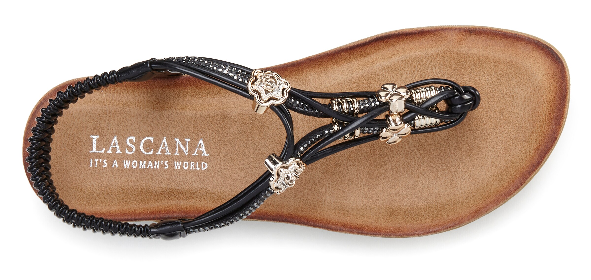 LASCANA - Sandalias de dedo en negro