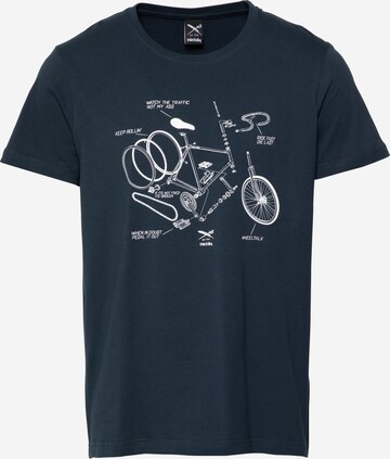 Iriedaily Тениска 'Bikeplosion' в синьо: отпред