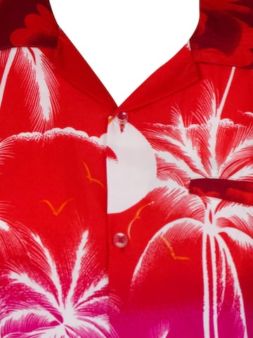 King Kameha Shirt 'Beach Negative' in Rot