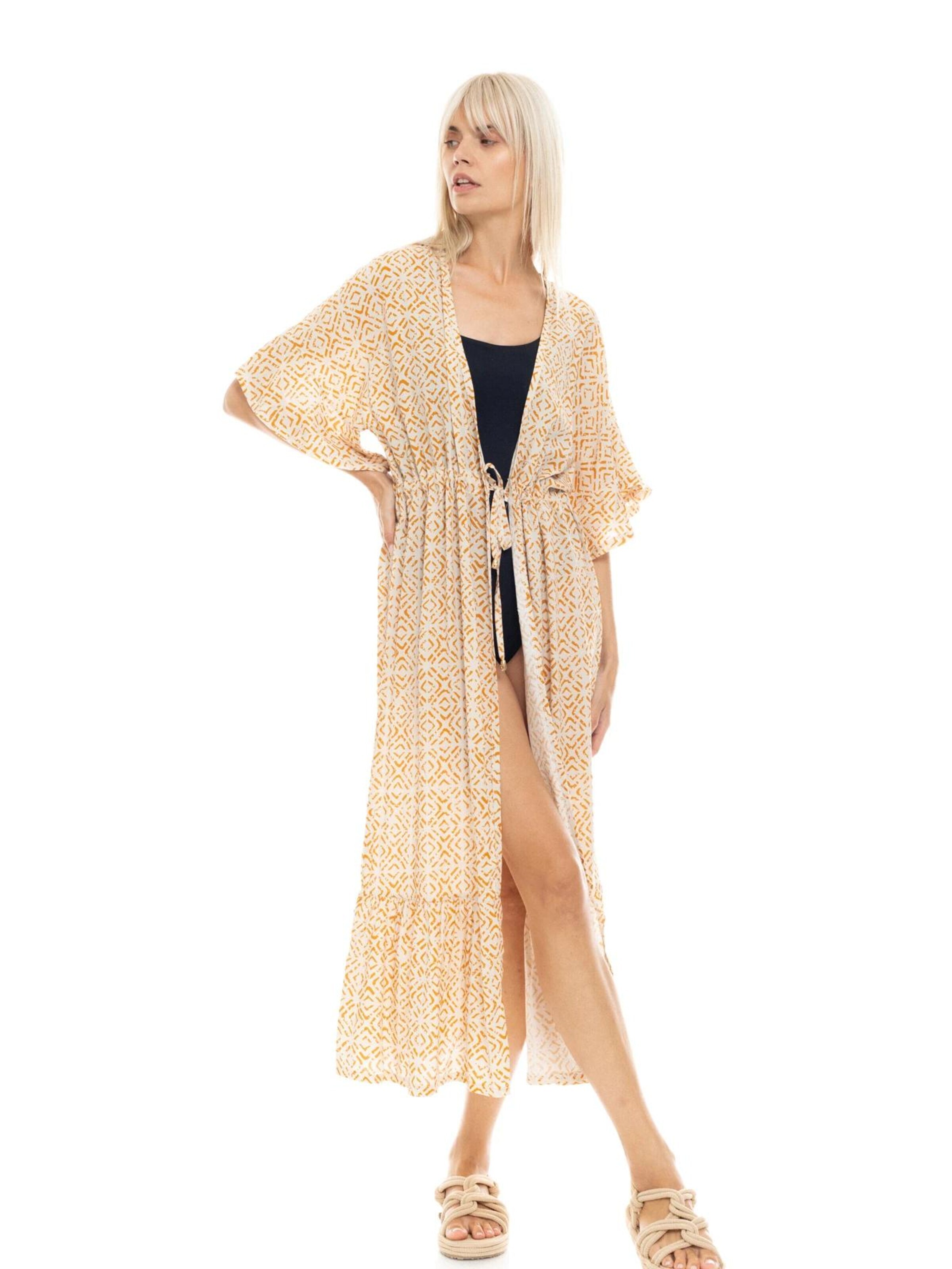 Pink Label Φόρεμα παραλίας 'BEACHWEAR SUNSET' σε κίτρινο
