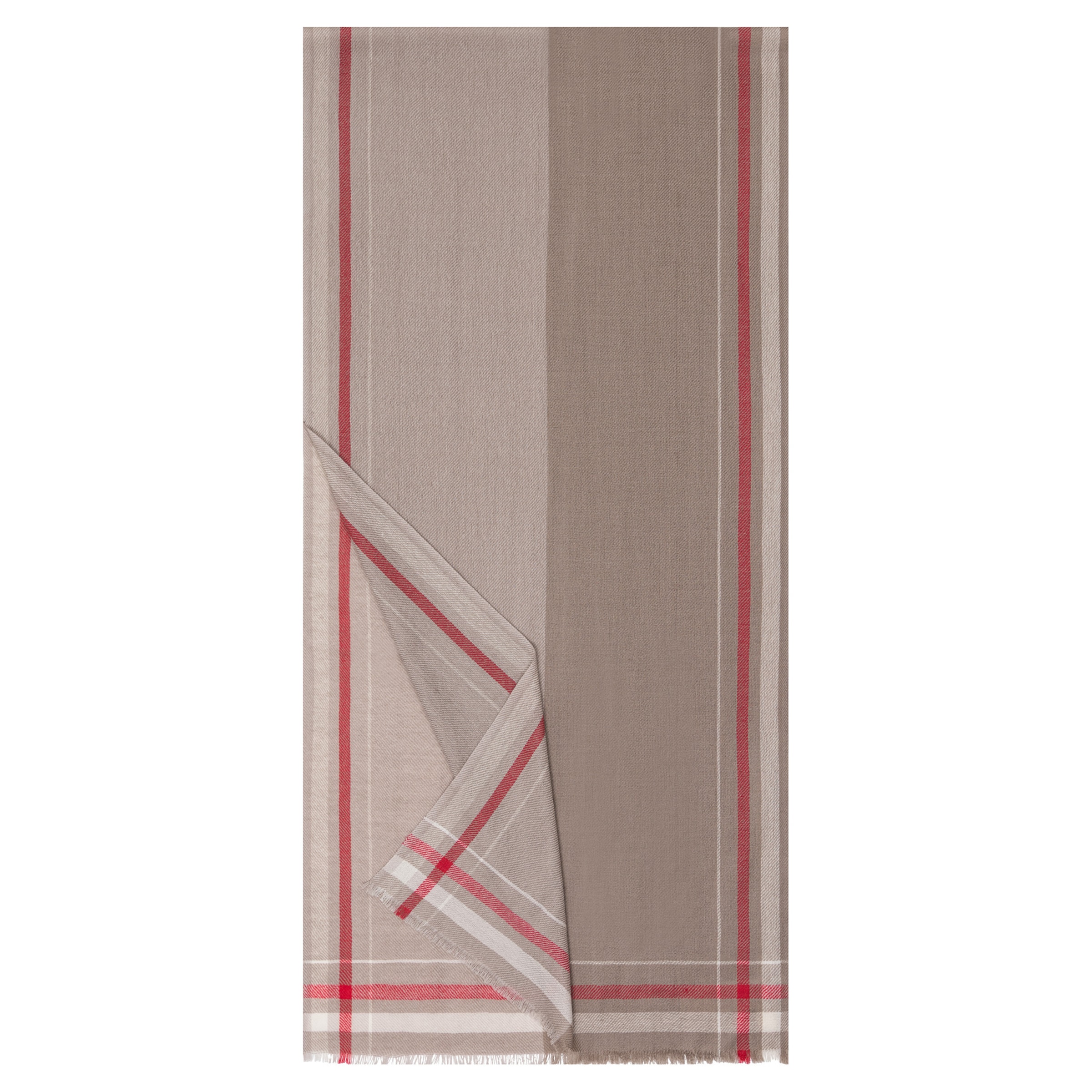 Roeckl Sjaal ' SIDE STRIPES' in Beige: voorkant