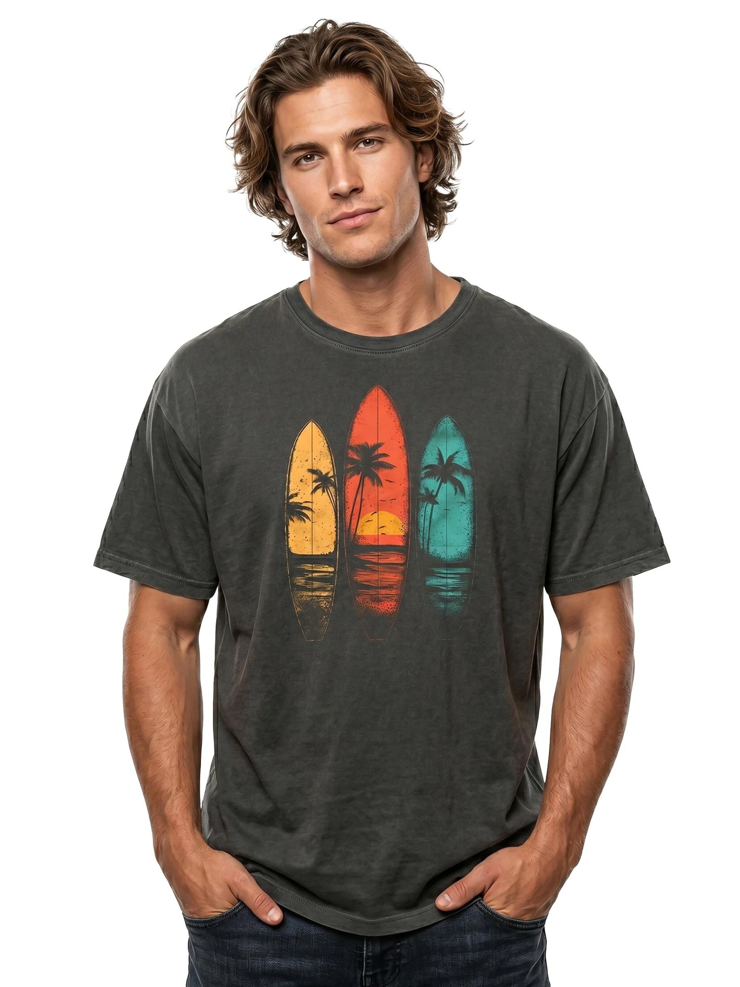 MAKAYA Shirt 'Sufboards' in Grey