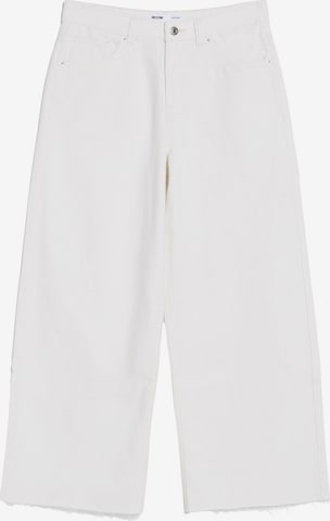 Bershka Wide leg Jeans in White: front