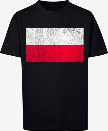 F4NT4STIC Shirt 'Polen Flagge' in Black: front