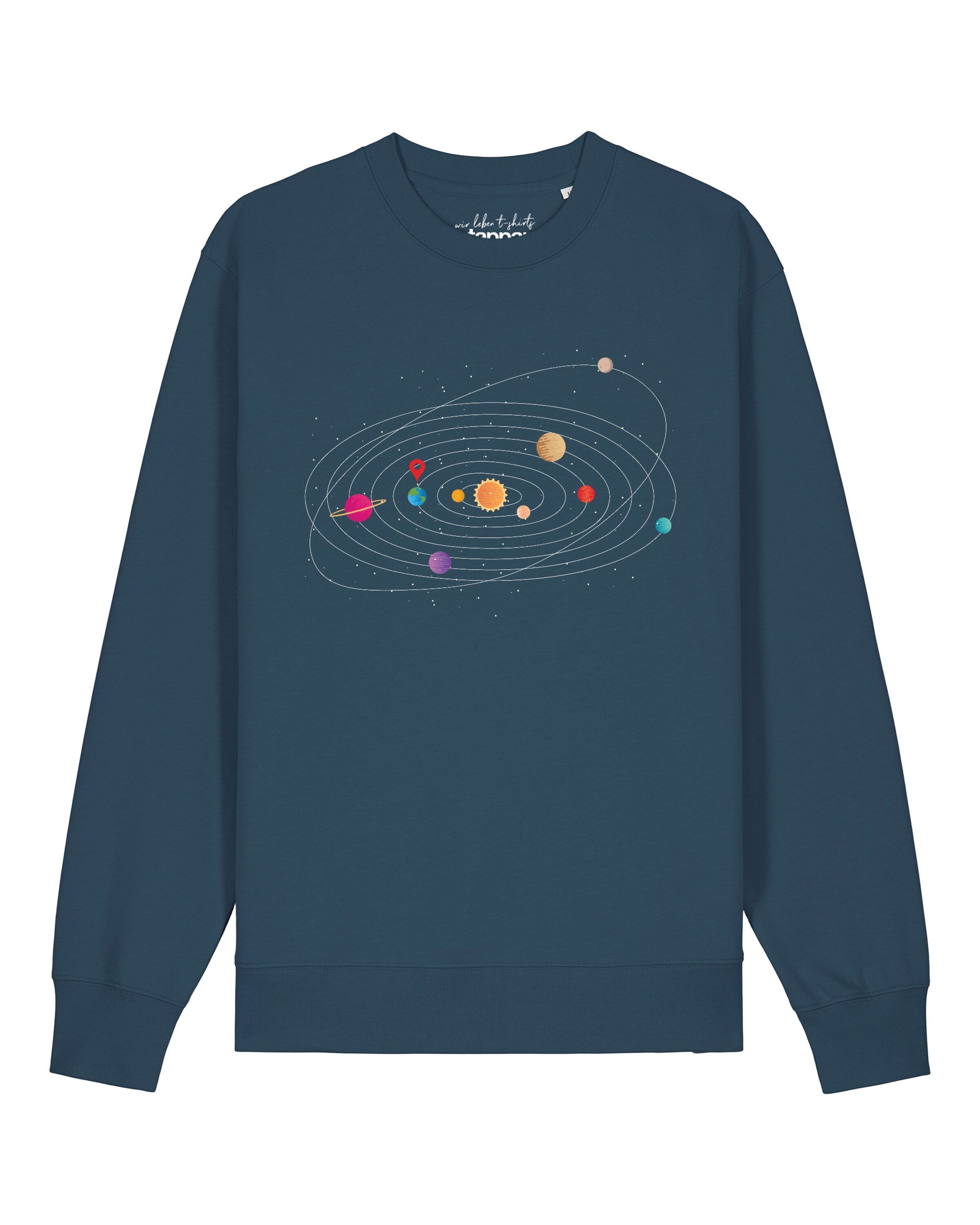 Sweat-shirt 'Sonnensystem' Watapparel en vert : devant