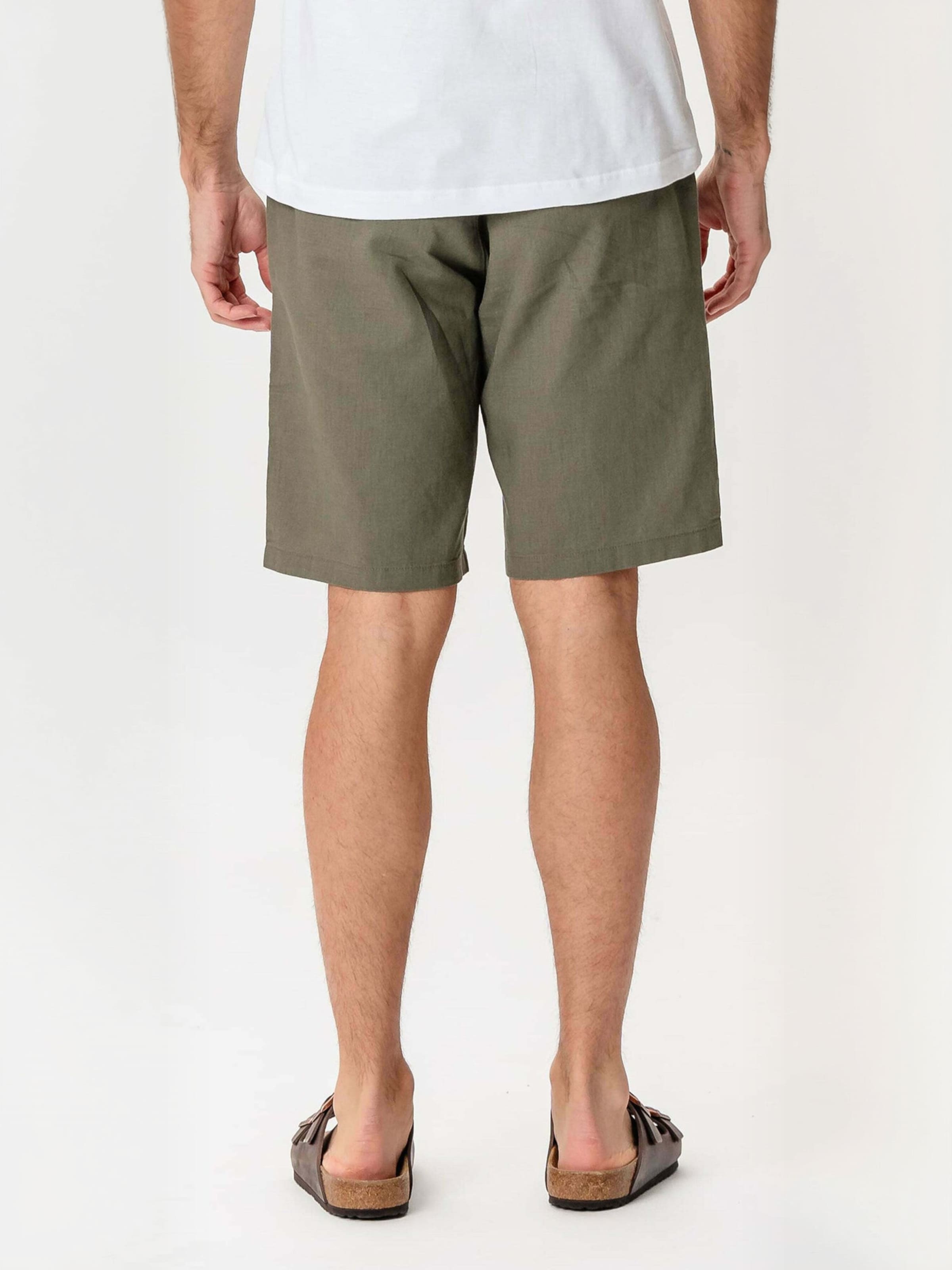 Regular Pantalon ' Linen Blend ' TEESHOPPEN en vert