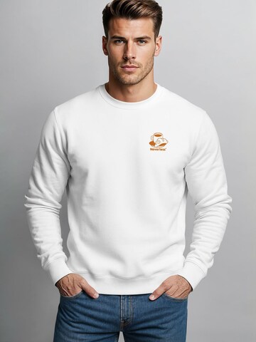 Neverless Sweatshirt 'Coffee & Crossaints' in White