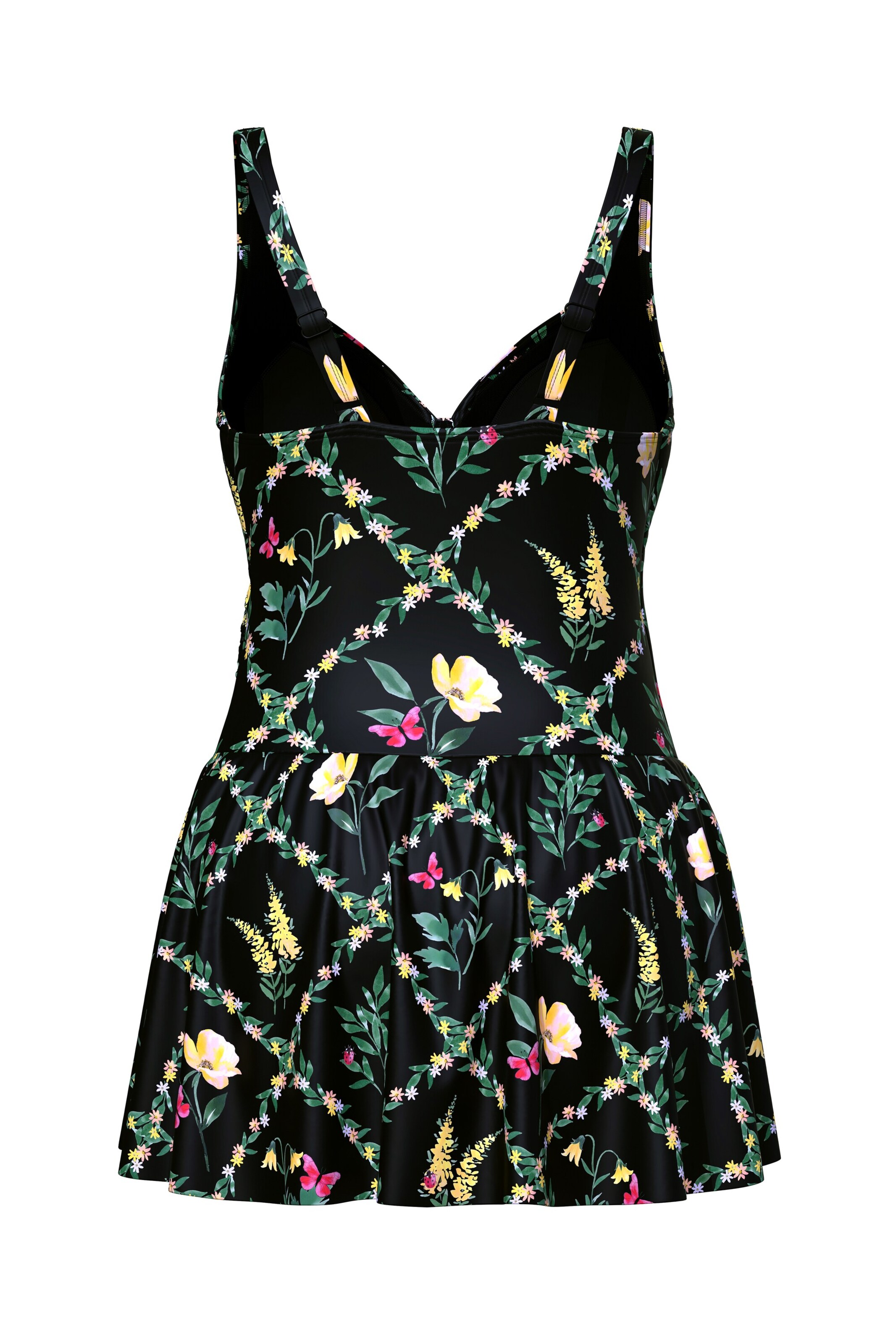 Ulla Popken Push-up Badeanzug in Schwarz