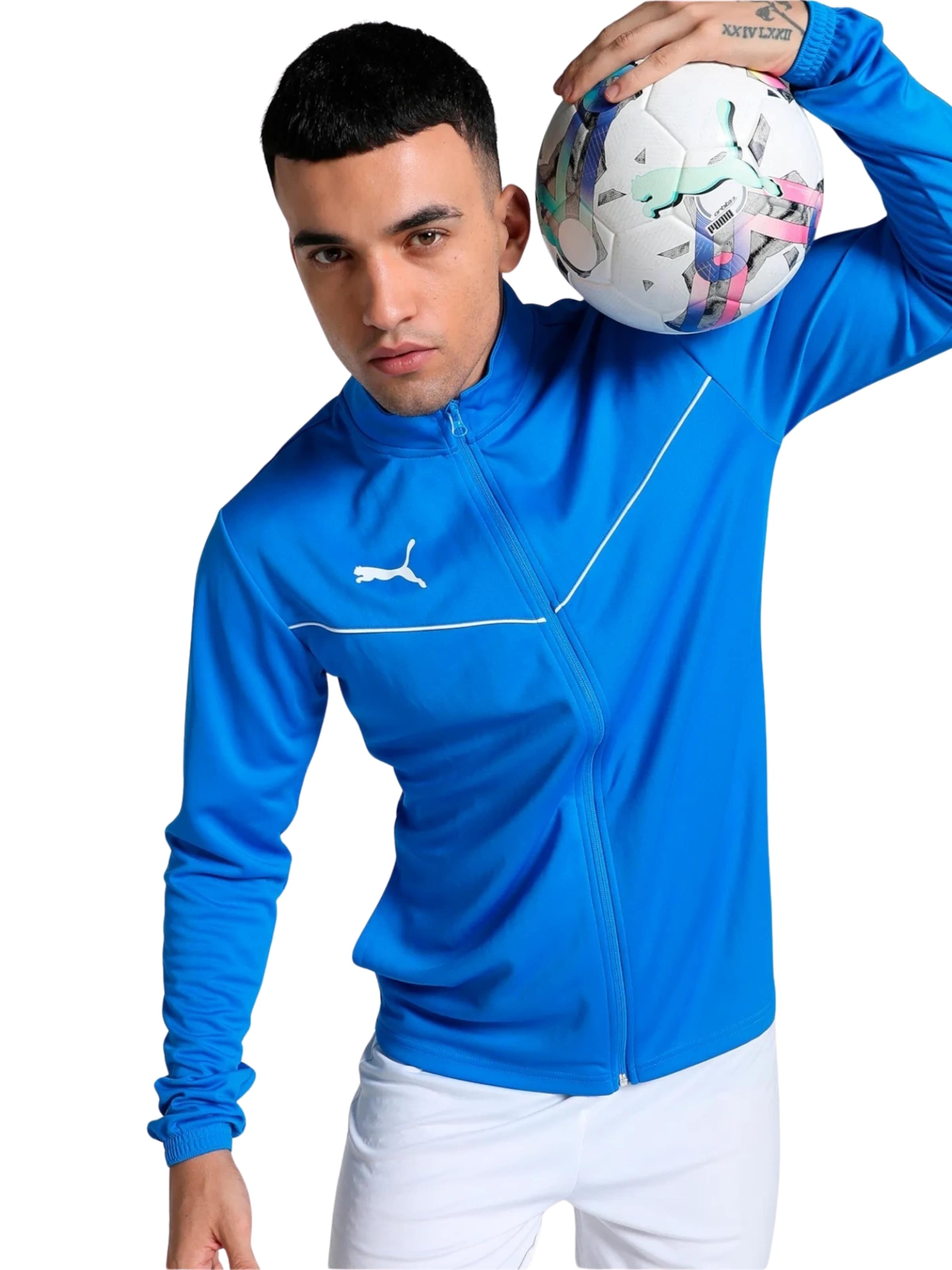 Jachetă de trening 'teamRISE' de la PUMA pe albastru