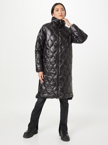 QS Winter Coat in Black: front