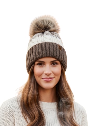 Kumixi Mütze 'Bommelmütze' in Braun