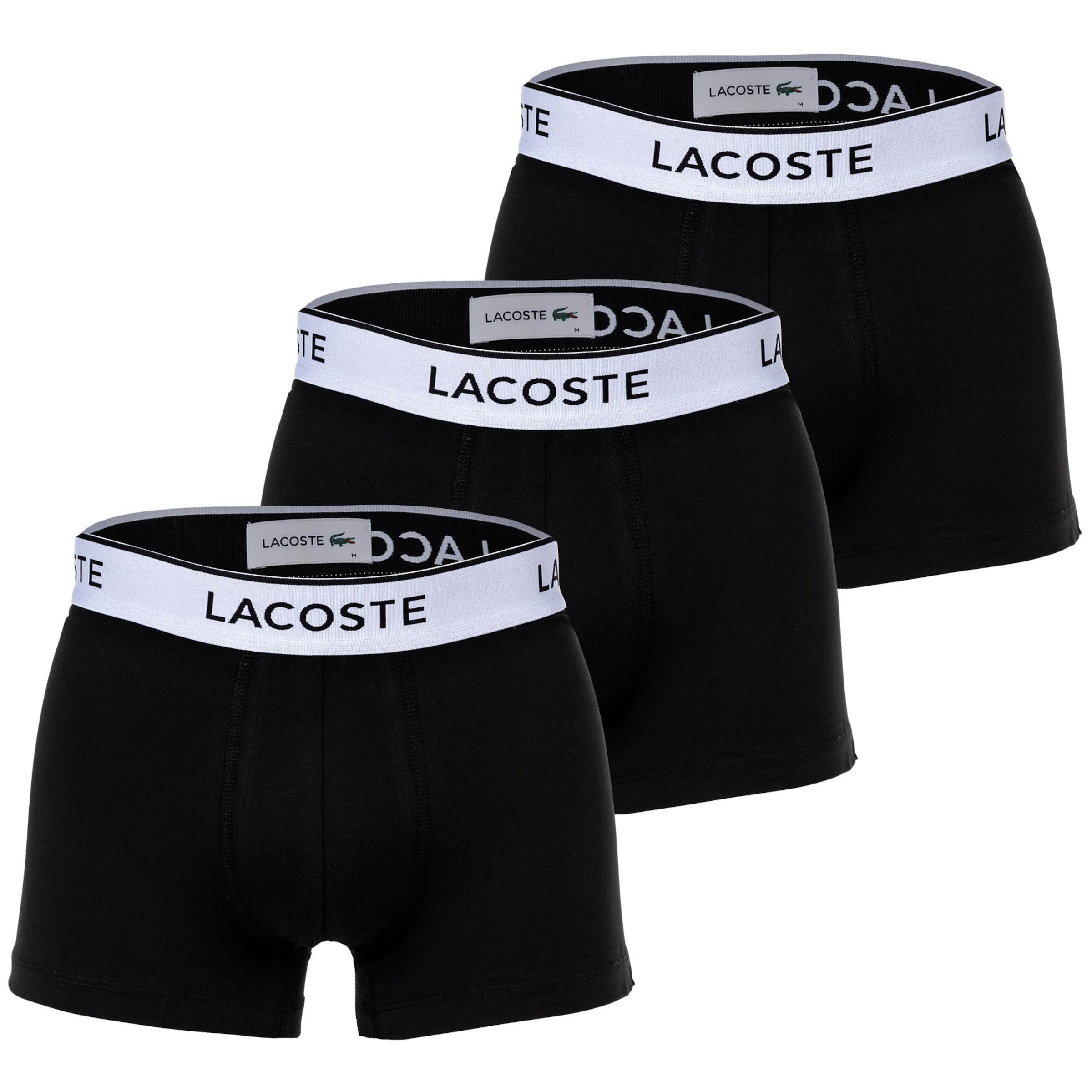 Boxers LACOSTE en noir : devant
