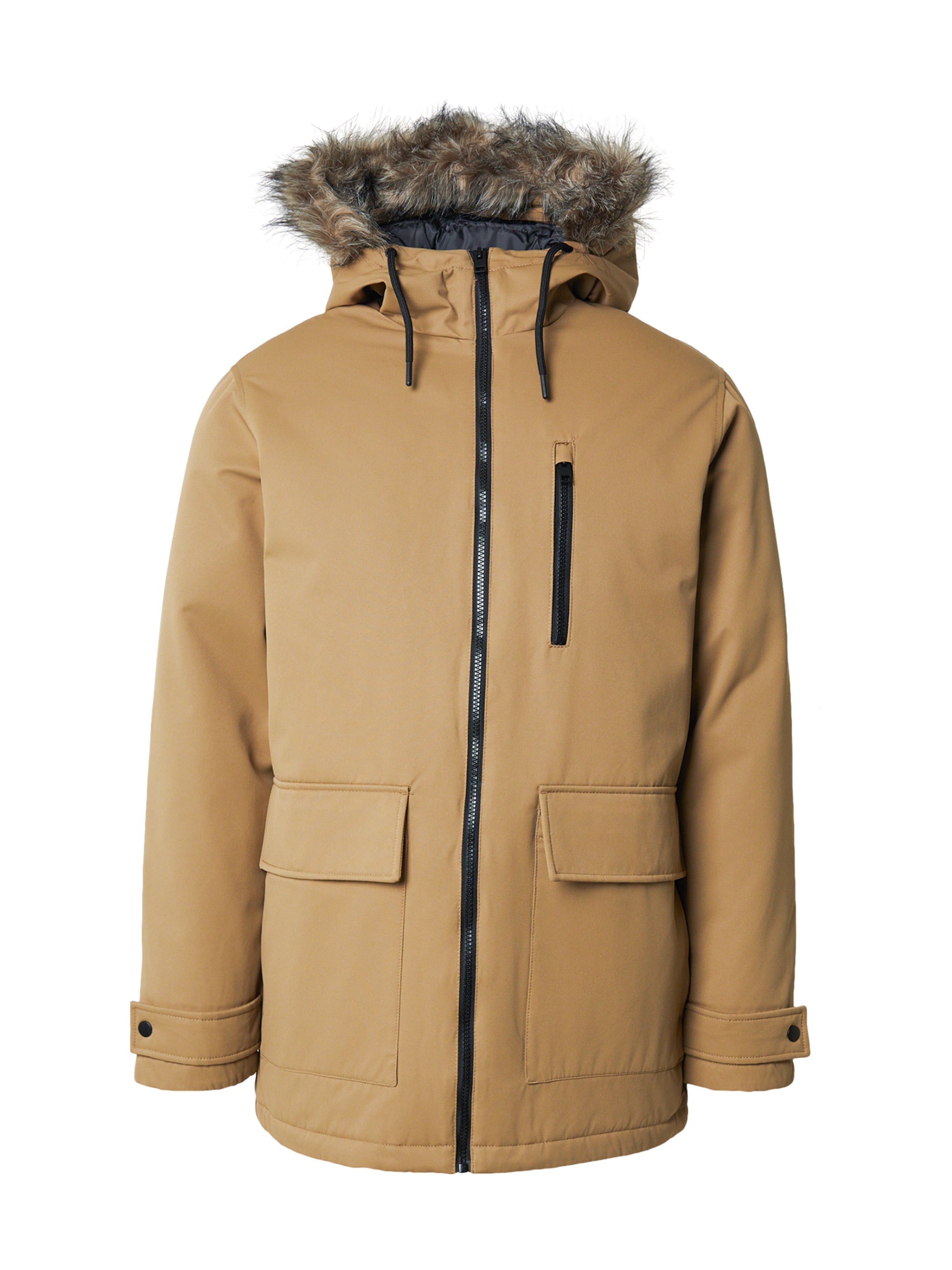 JACK & JONES Zimná parka 'JJCharlie' - Hnedá: predná strana