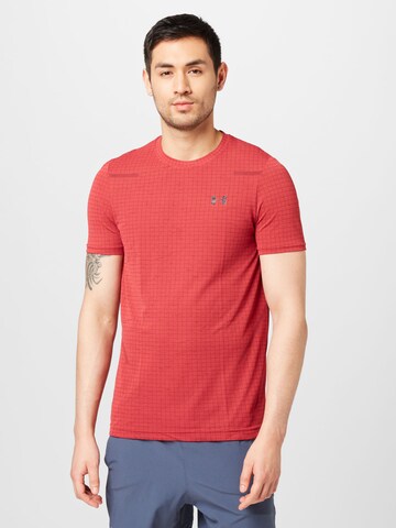 UNDER ARMOUR Performance Shirt 'Grid' in Red: front