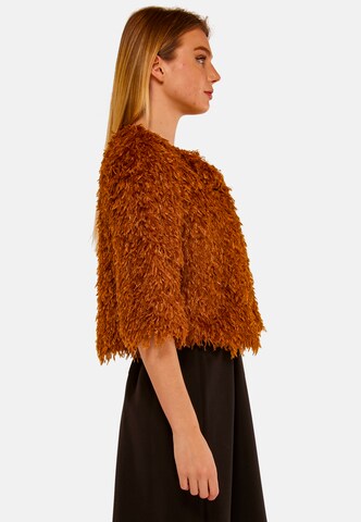 TOOche Between-Season Jacket 'Feder Frou-Frou' in Brown