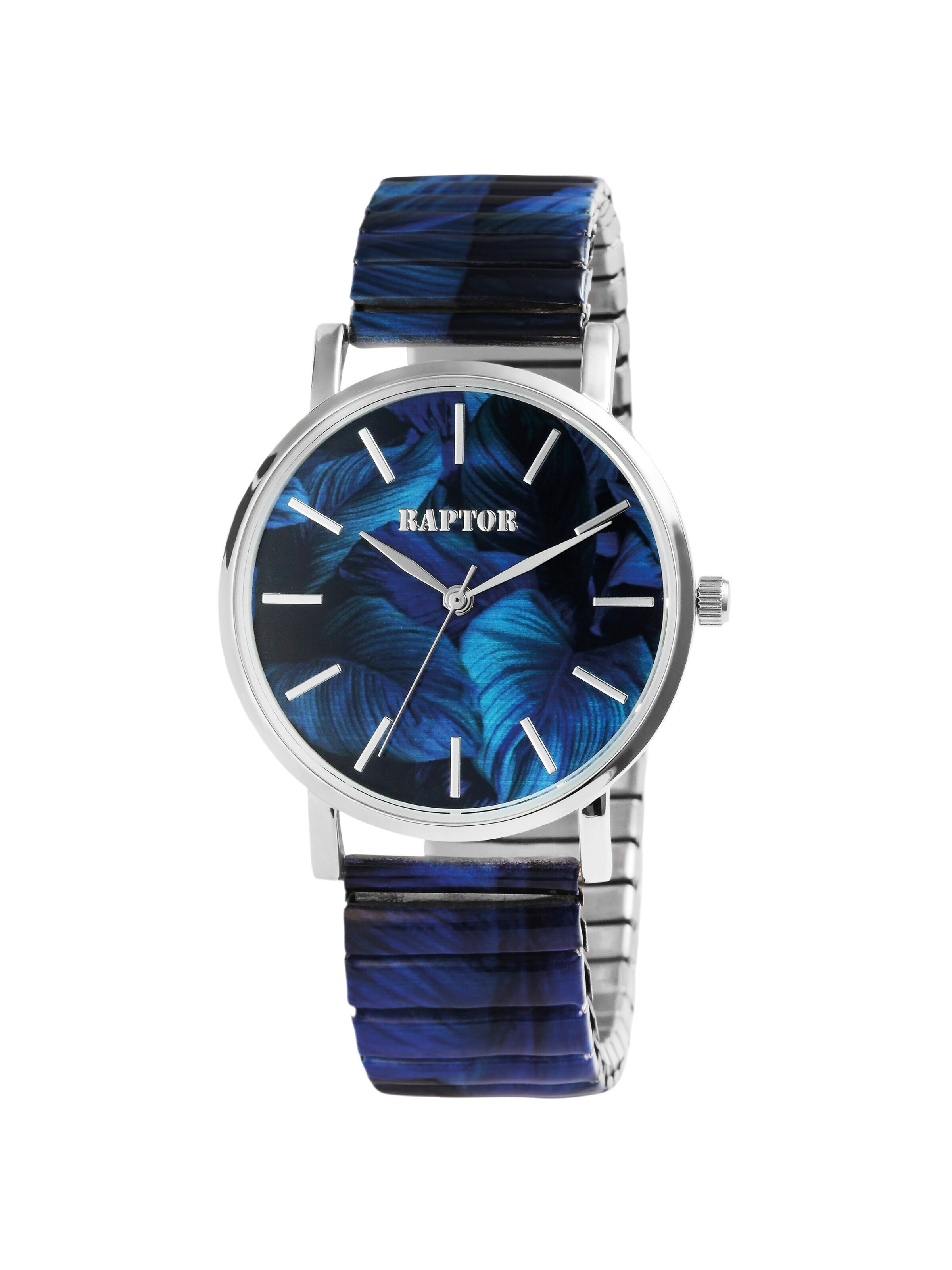 Raptor Analog Watch 'Colorful Edition, Mineralglas' in Blue: front