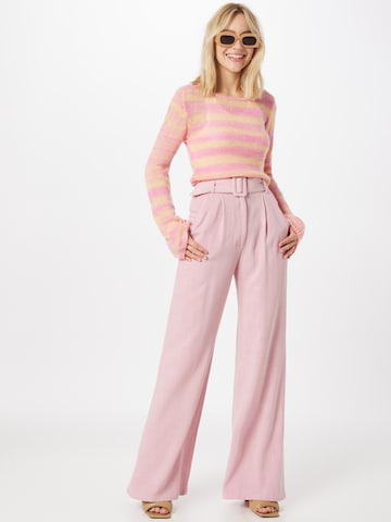 Nasty Gal Wide leg Pleat-front trousers in Pink