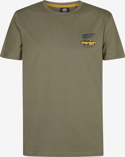 Petrol Industries T-Shirt 'Classic' en jaune / vert foncé / noir, Vue avec produit