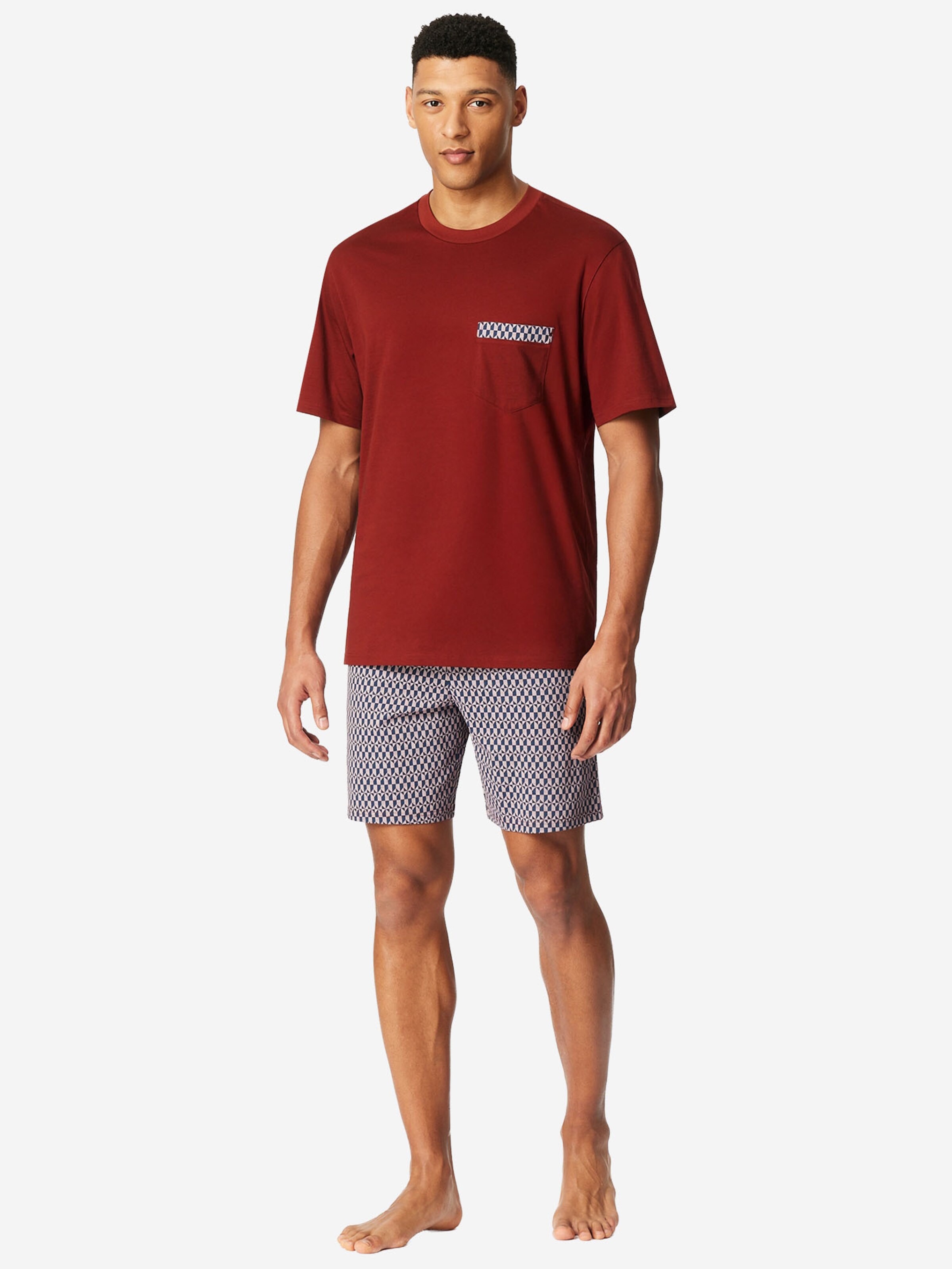 Pyjama court ' Comfort Nightwear ' SCHIESSER en bleu : devant