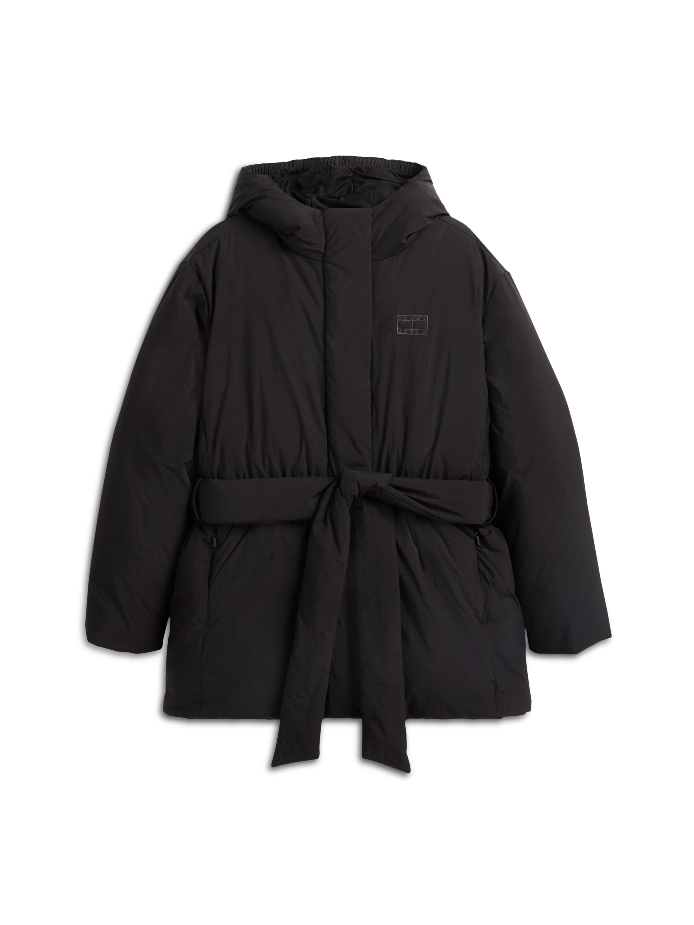 Tommy Jeans Zimní bunda – černá: přední strana