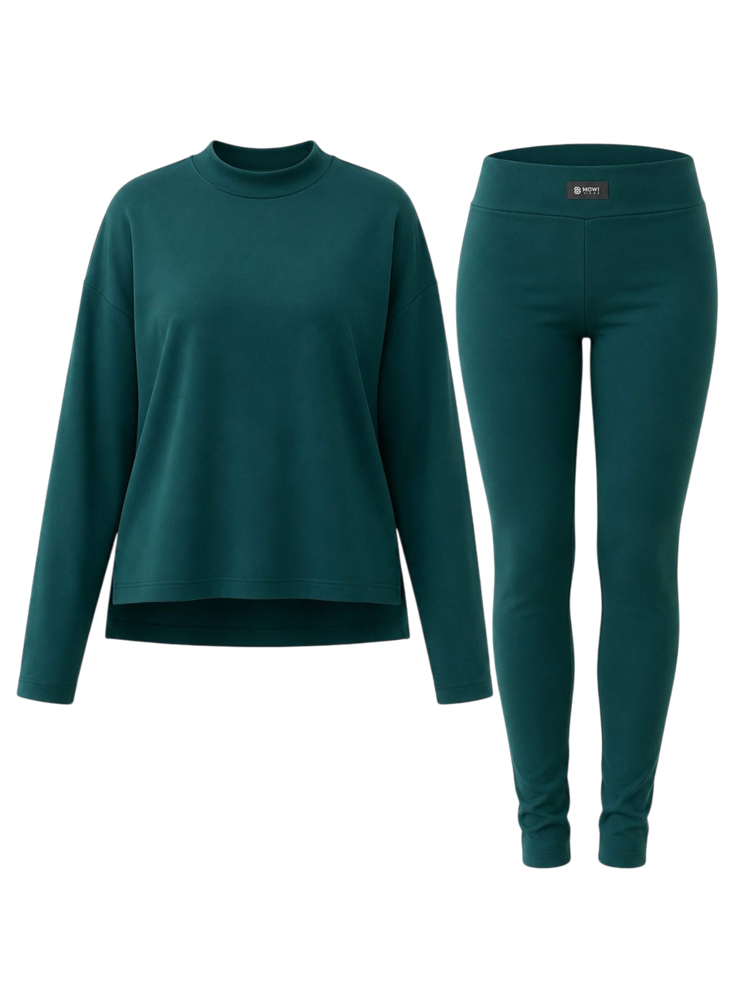 Mowi Fit Tracksuit 'Lange Mouwen Legging Set' in Green: front