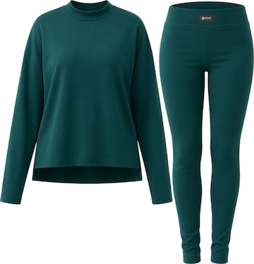 Mowi Fit Trainingspak 'Lange Mouwen Legging Set' in Groen: voorkant