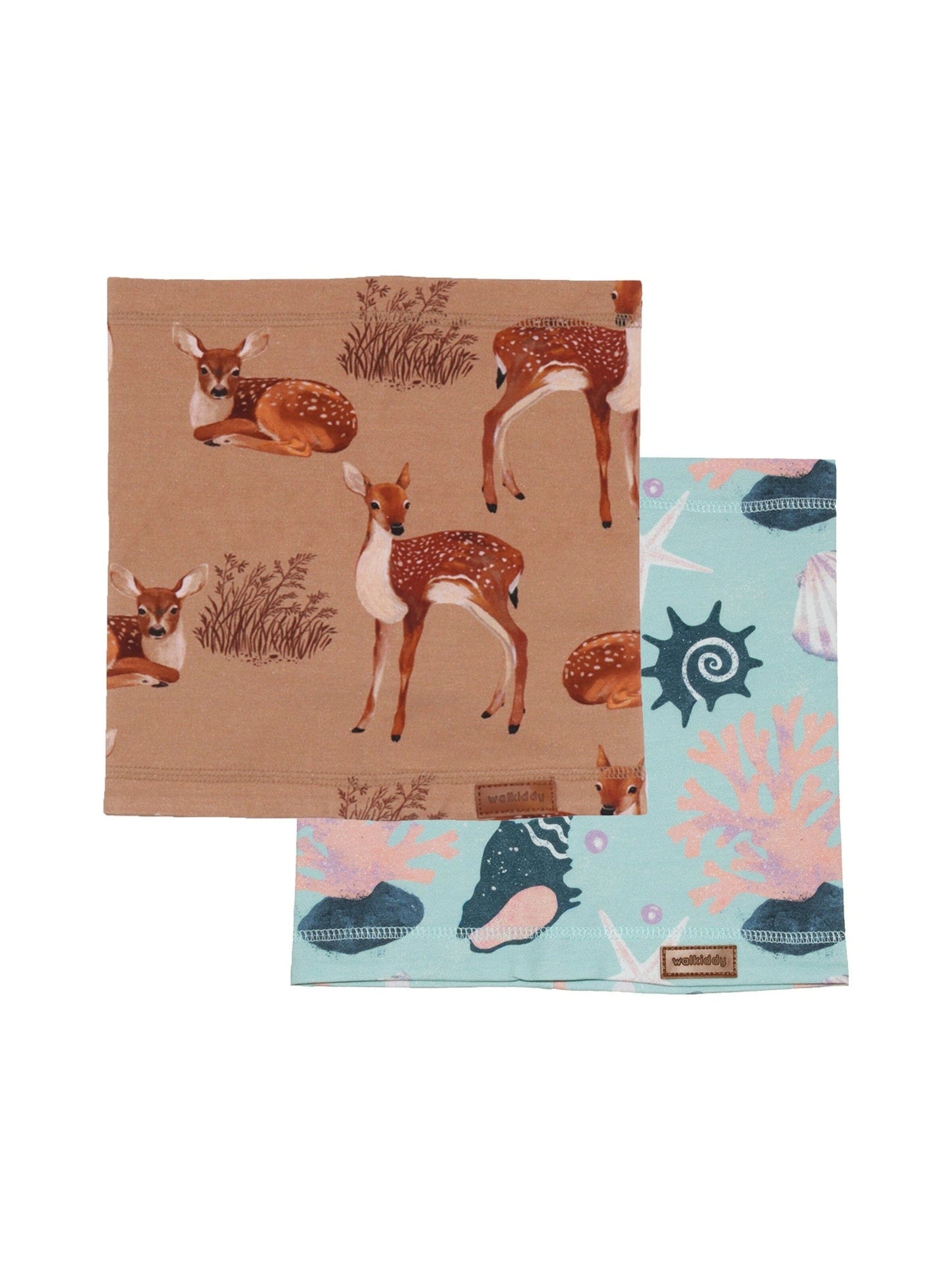 Walkiddy Scarf 'Little Fawns' in Brown: front