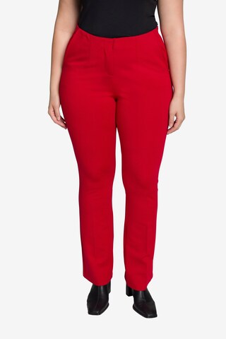 Ulla Popken Regular Pleated Pants in Red: front