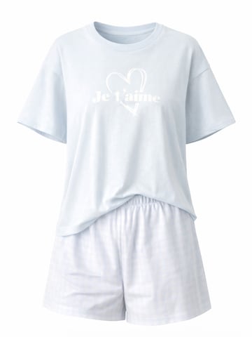 LEAFLETIC Short Pajama Set 'Leafletic Women’s Nightwear set' in Blue: front