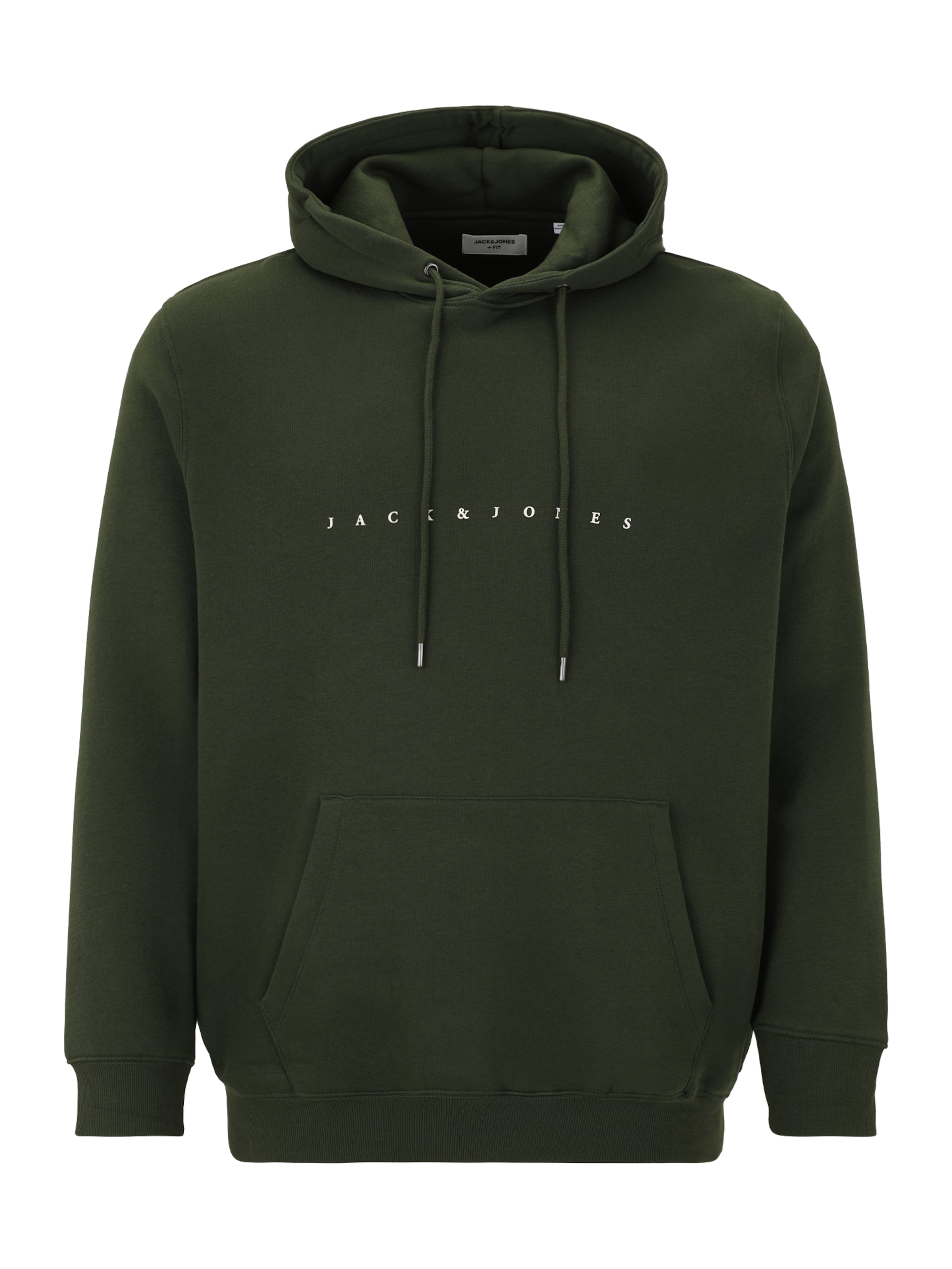 Jack & Jones Plus Μπλούζα φούτερ 'JJEStar' σε πράσινο: μπροστά