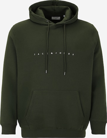 Jack & Jones Plus Collegepaita 'JJEStar' värissä vihreä: etupuoli