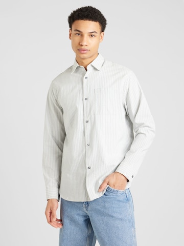 JACK & JONES Regular fit Button Up Shirt 'PHOENIX' in Grey: front