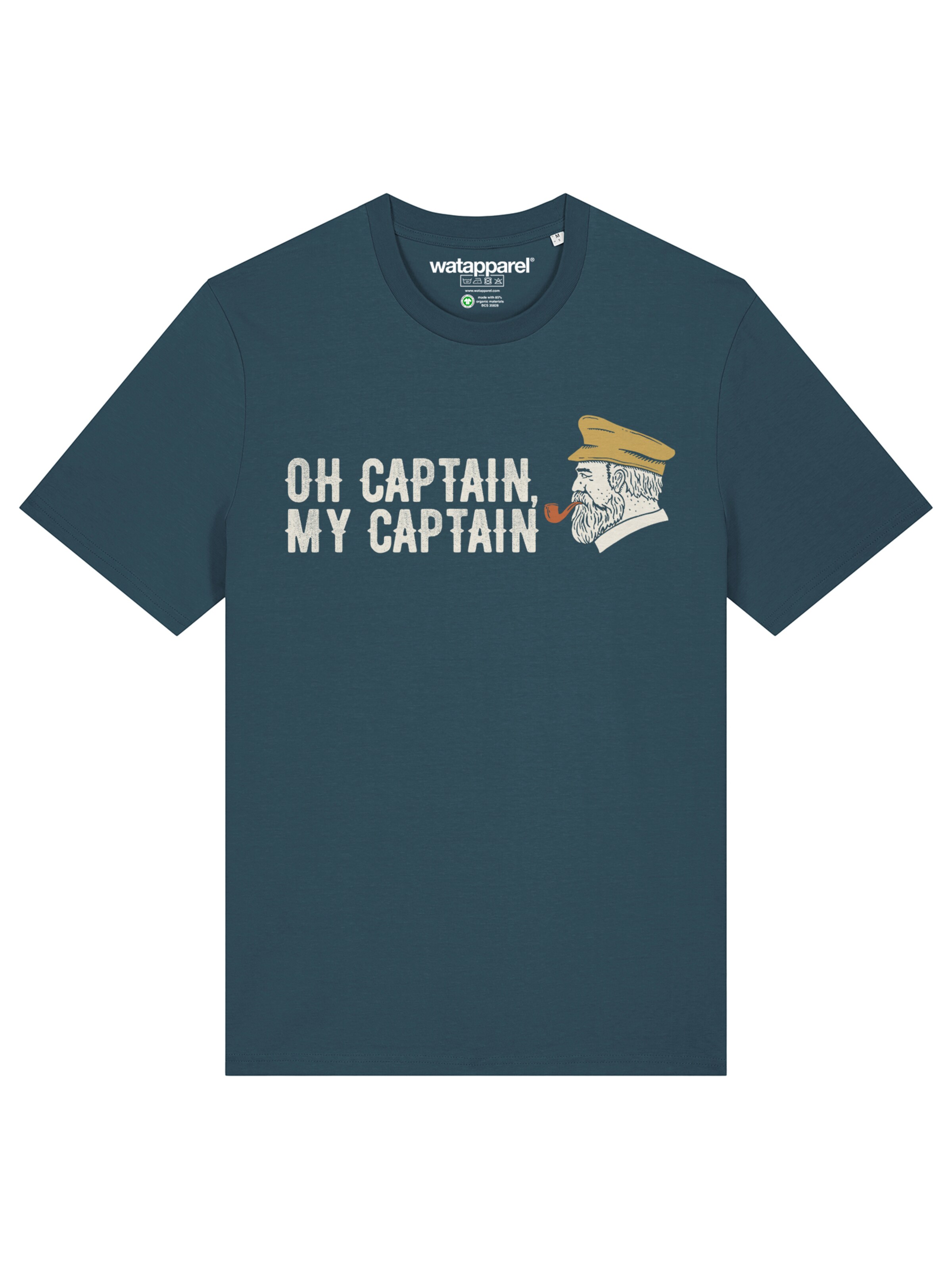 Watapparel Shirt 'Oh Captain My Captain' in Groen: voorkant