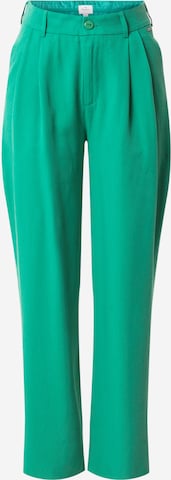 Pepe Jeans Regular Pleat-Front Pants 'FATIMA' in Green: front