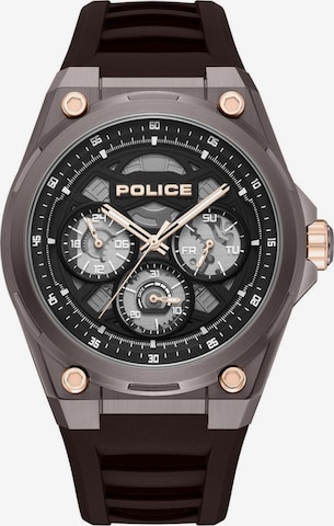 Montre à affichage analogique POLICE en marron : devant